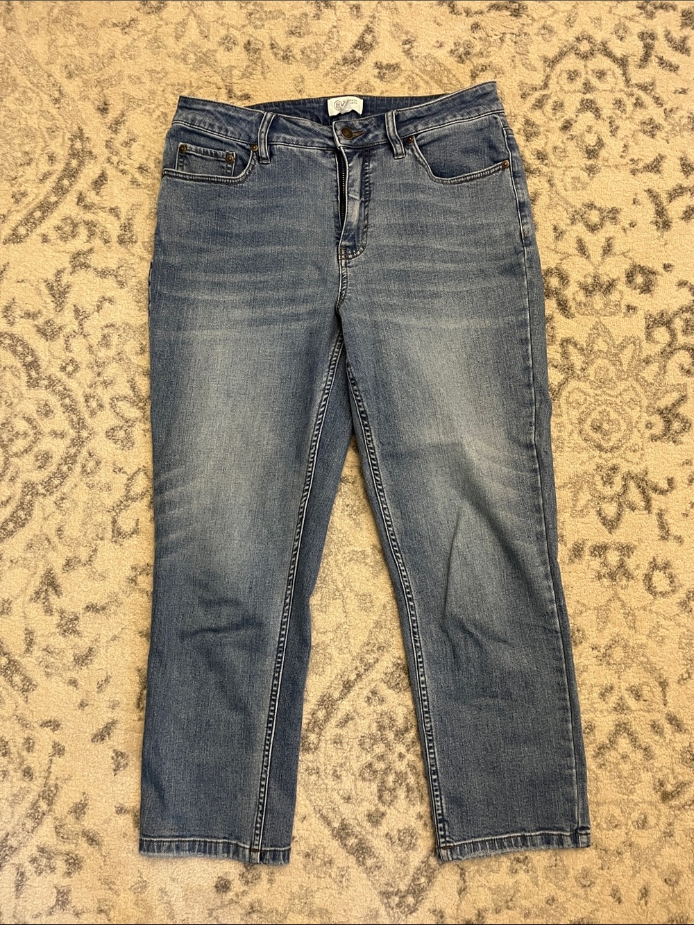 Candace Cameron Bure Medium Blue Straight-Leg Jeans